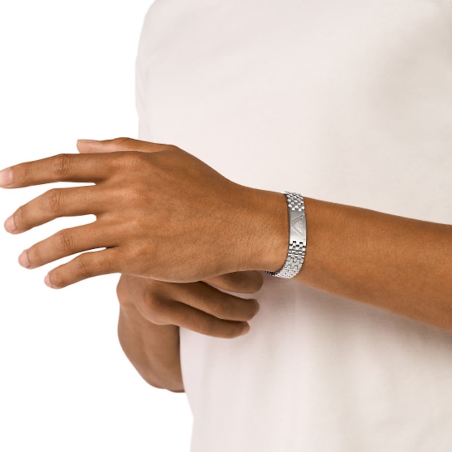 Image number 3 for Emporio Armani Stainless Steel ID Bracelet Silver