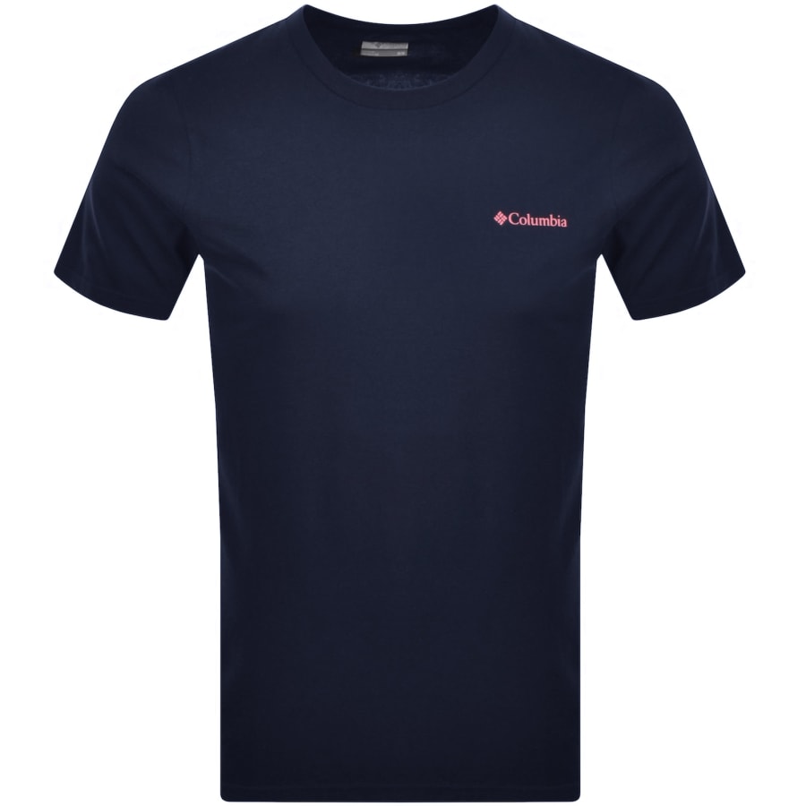 Image number 2 for Columbia Outdoor Back Graphic T Shirt Navy