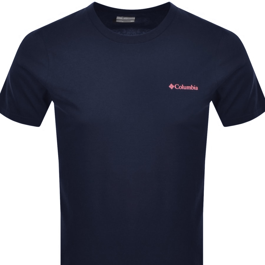 Image number 3 for Columbia Outdoor Back Graphic T Shirt Navy