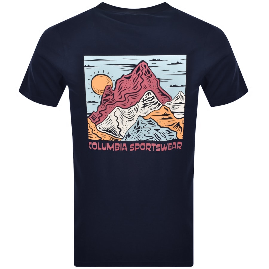 Image number 5 for Columbia Outdoor Back Graphic T Shirt Navy