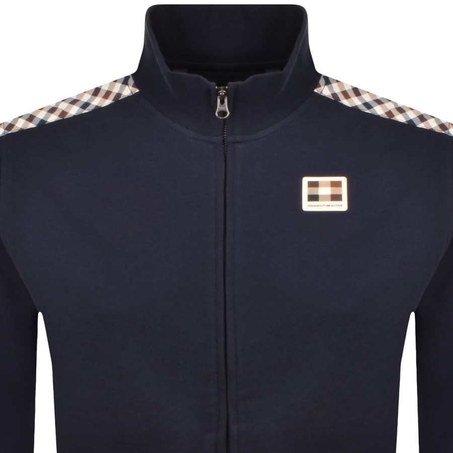 Image number 2 for Aquascutum Lamina Full Zip Sweatshirt Navy