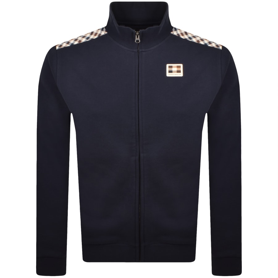 Image number 1 for Aquascutum Lamina Full Zip Sweatshirt Navy