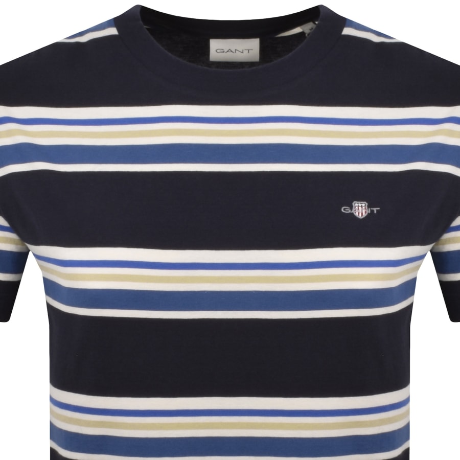 Image number 2 for Gant Multistripe T Shirt Evening Blue