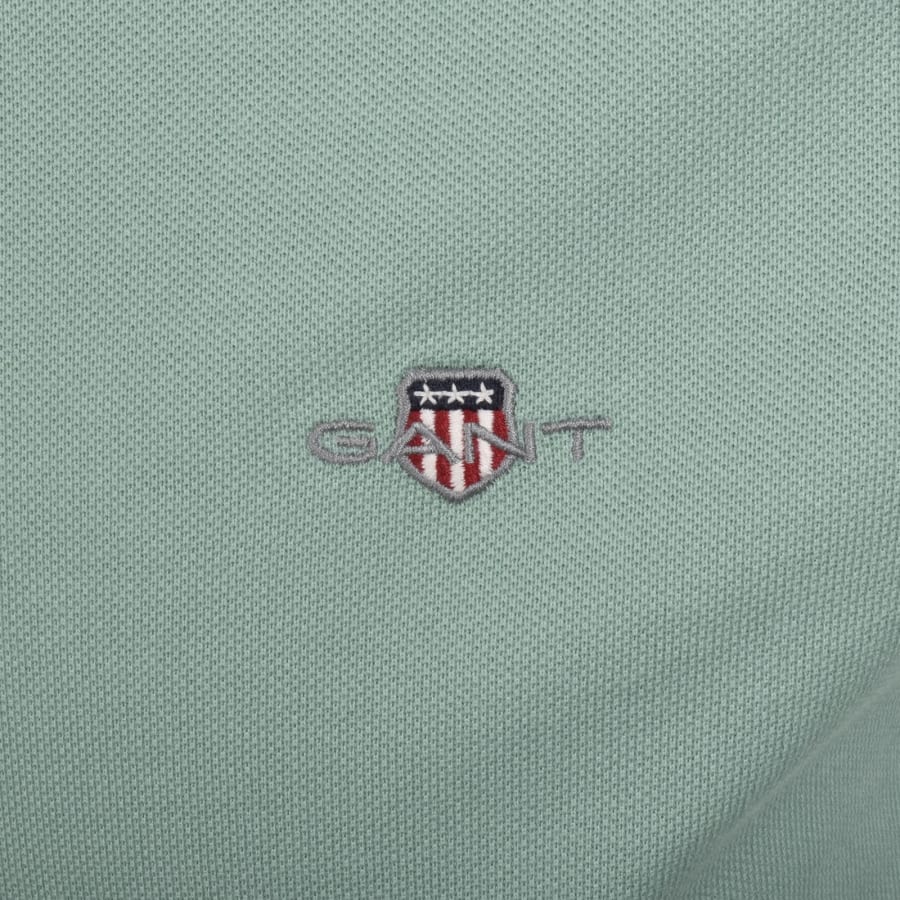 Image number 3 for Gant Regular Fit Shield Pique Polo T Shirt Grey