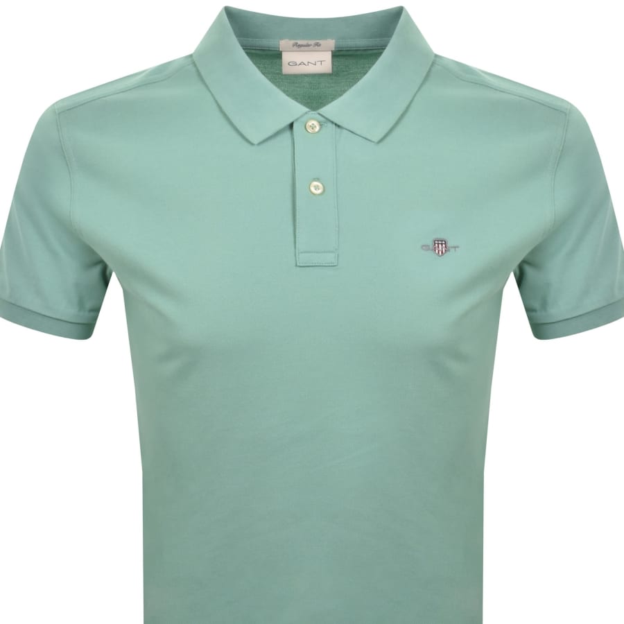 Image number 2 for Gant Regular Fit Shield Pique Polo T Shirt Green