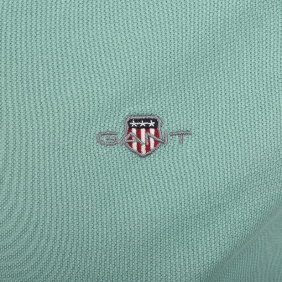 Image number 3 for Gant Regular Fit Shield Pique Polo T Shirt Green