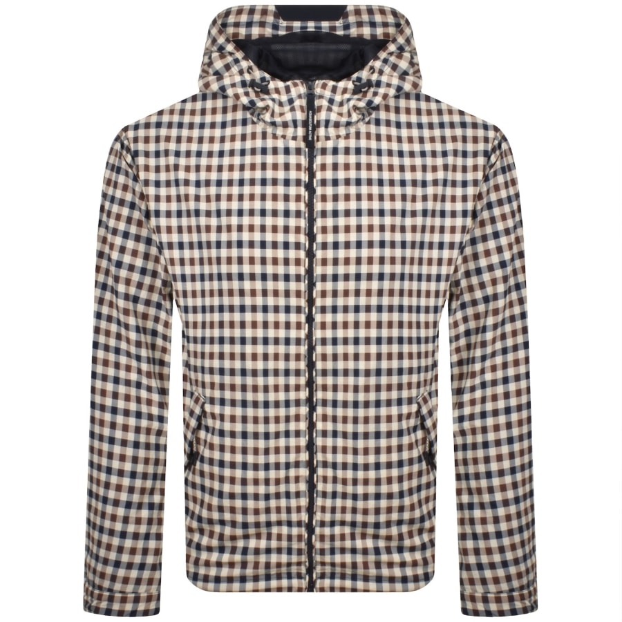 Image number 1 for Aquascutum Lamina Hooded Jacket Navy