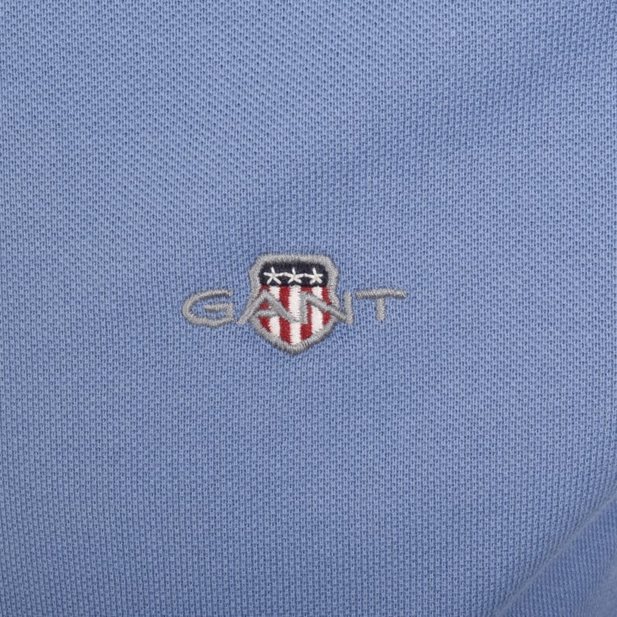 Image number 3 for Gant Regular Fit Shield Pique Polo T Shirt Blue