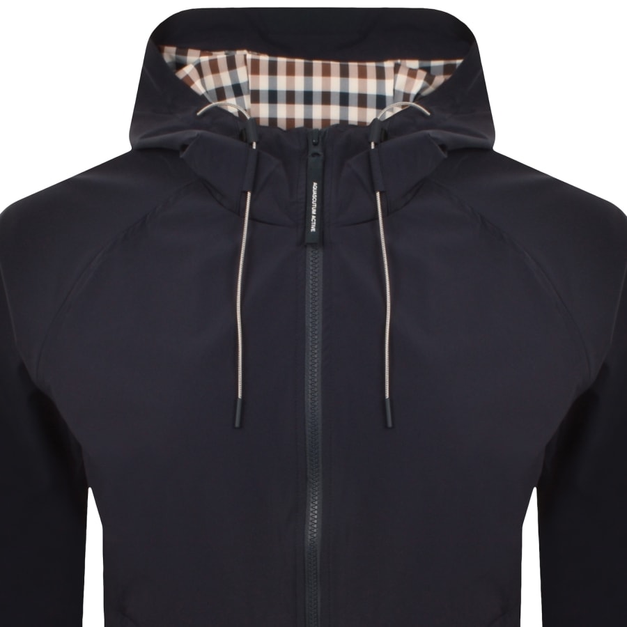 Image number 2 for Aquascutum Shell Hooded Jacket Navy