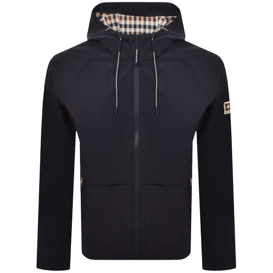 Image number 1 for Aquascutum Shell Hooded Jacket Navy