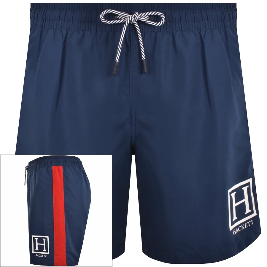 Image number 1 for Hackett Stripes Swim Shorts Blue
