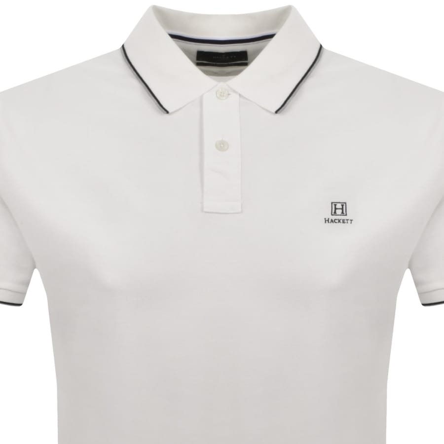 Image number 2 for Hackett Heritage Tipped Polo T Shirt White