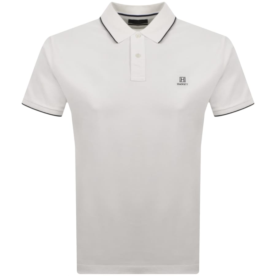 Image number 1 for Hackett Heritage Tipped Polo T Shirt White
