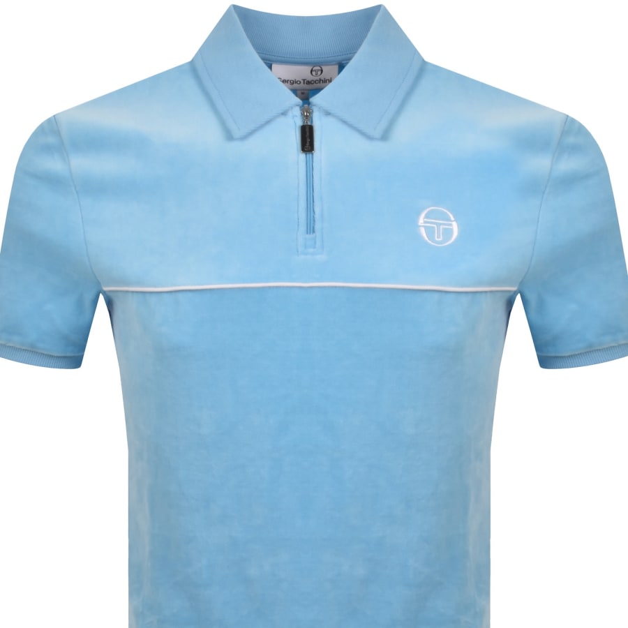 Image number 2 for Sergio Tacchini Cardona Velour Polo Blue