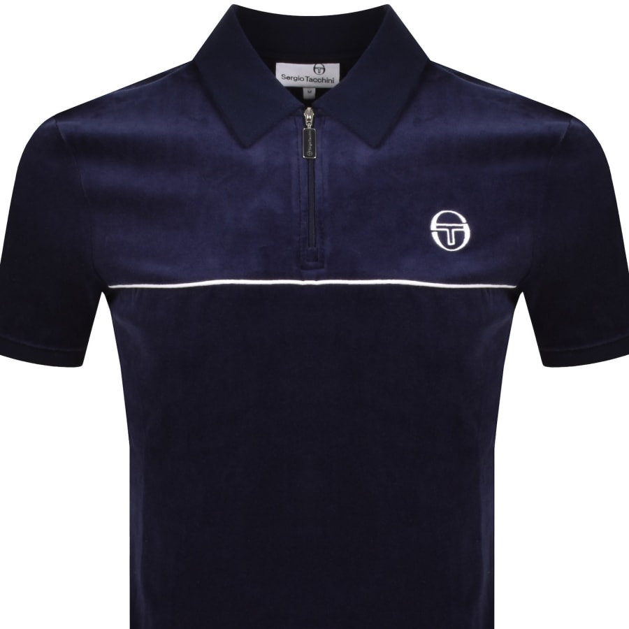 Image number 2 for Sergio Tacchini Cardona Velour Polo Navy