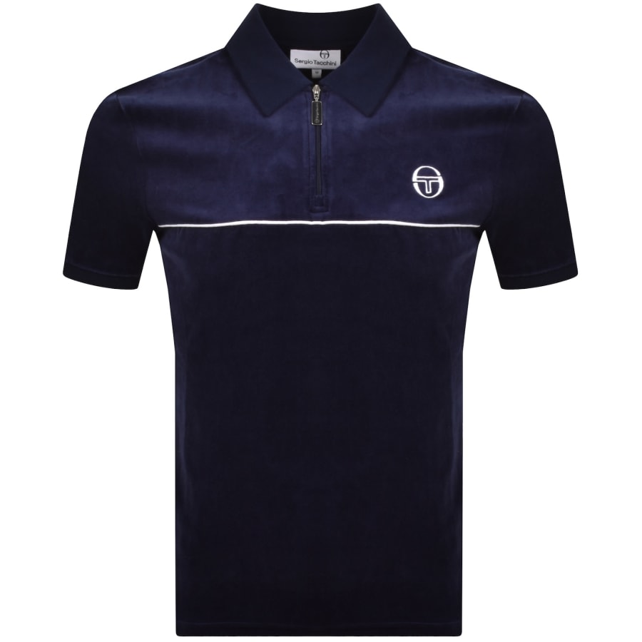 Image number 1 for Sergio Tacchini Cardona Velour Polo Navy