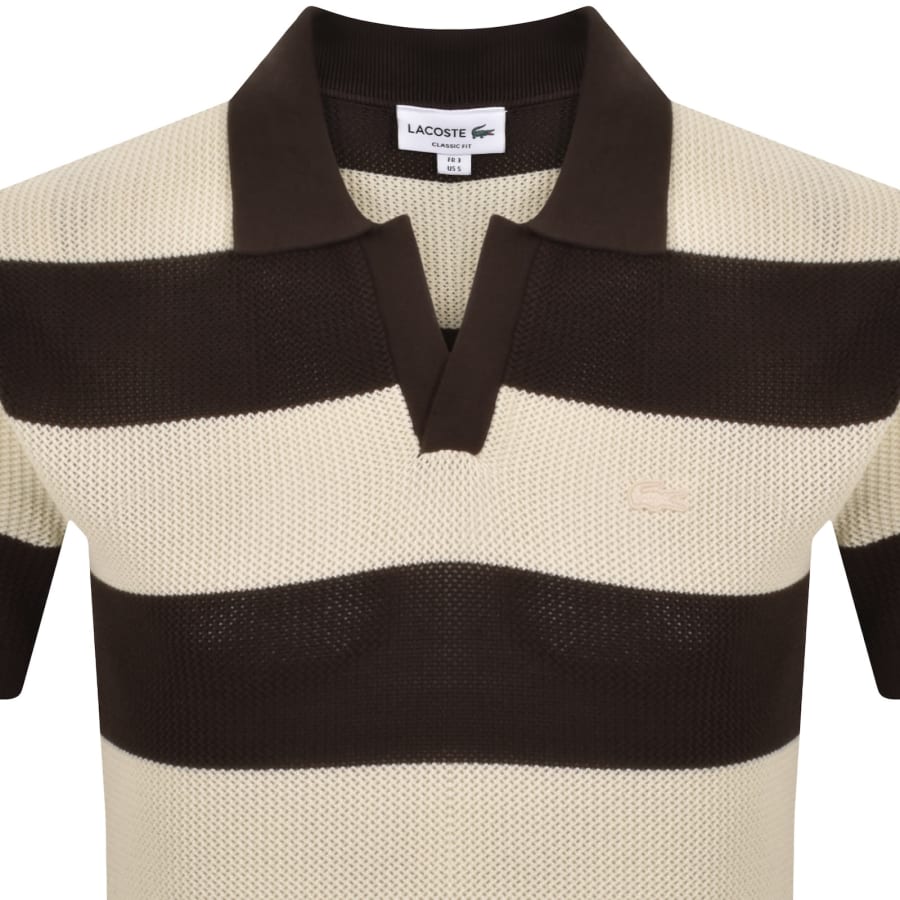 Image number 2 for Lacoste Knit Polo Shirt Brown