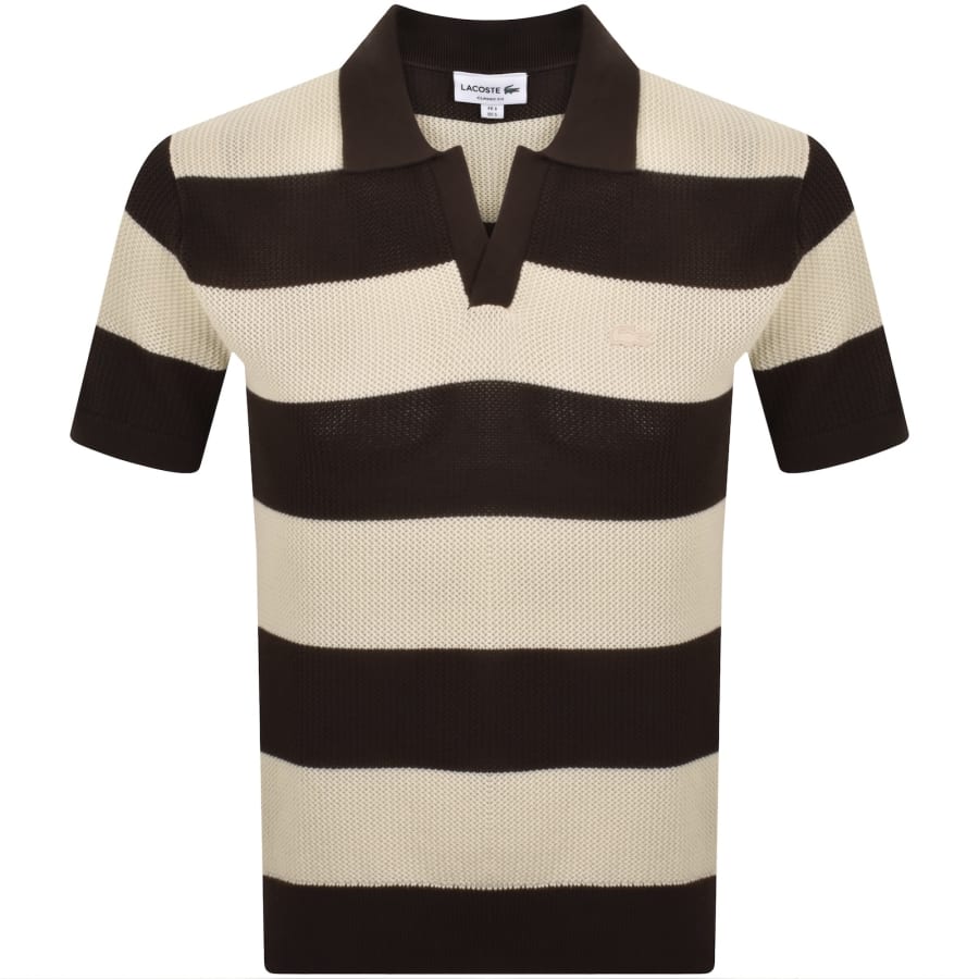 Image number 1 for Lacoste Knit Polo Shirt Brown