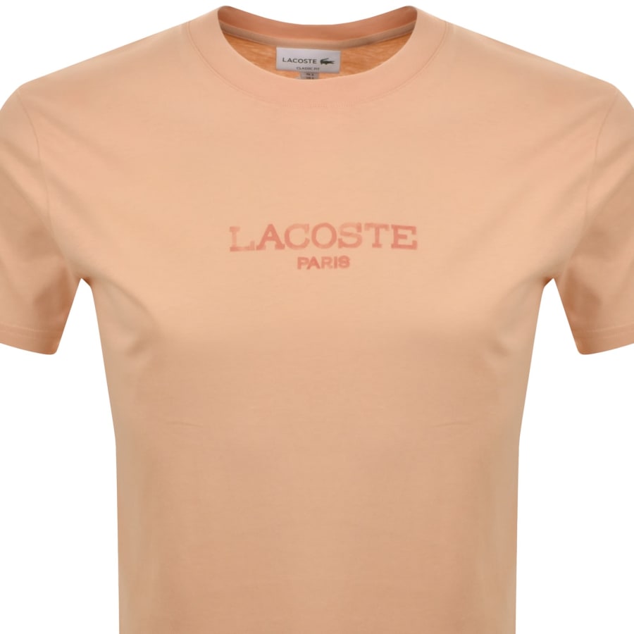 Image number 2 for Lacoste Printed Logo T Shirt Orange