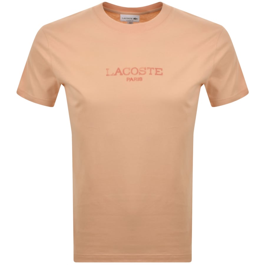 Image number 1 for Lacoste Printed Logo T Shirt Orange