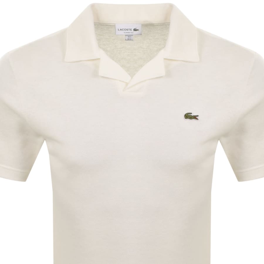 Image number 2 for Lacoste Cotton Linen Pique Polo Off White