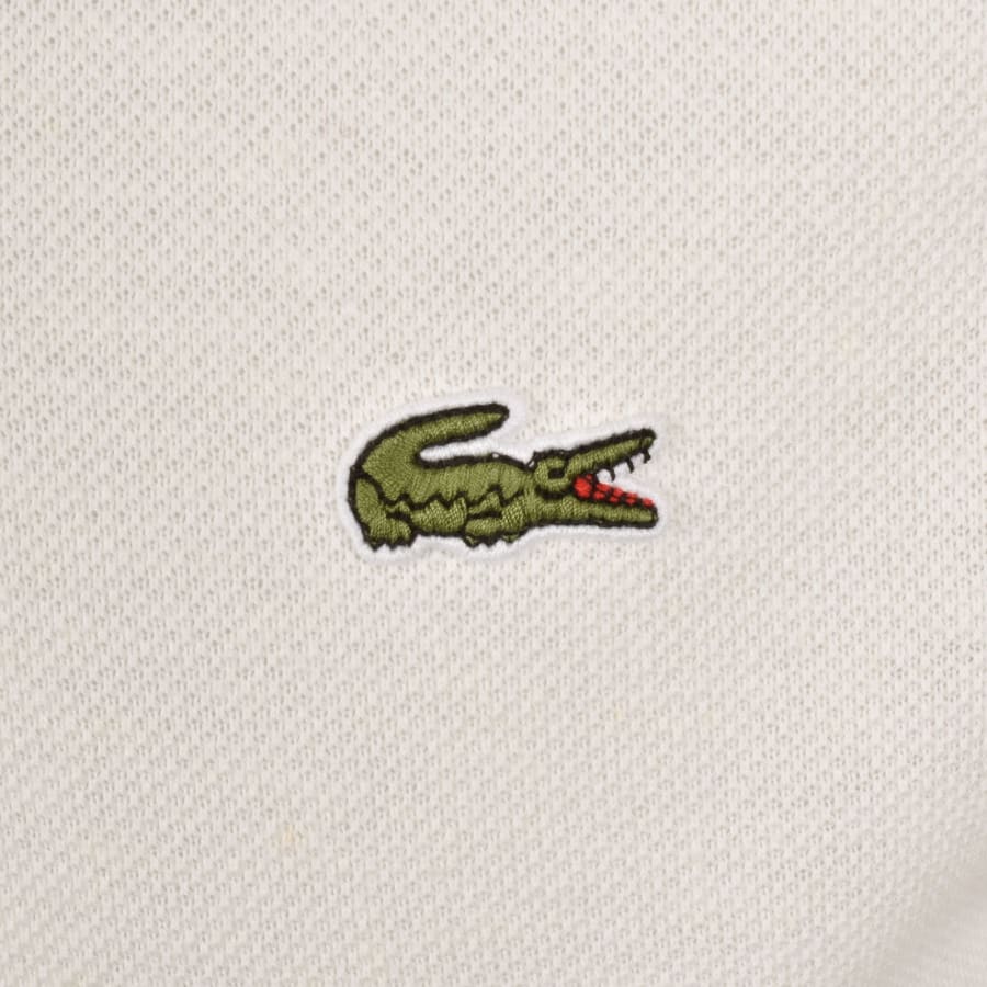 Image number 3 for Lacoste Cotton Linen Pique Polo Off White
