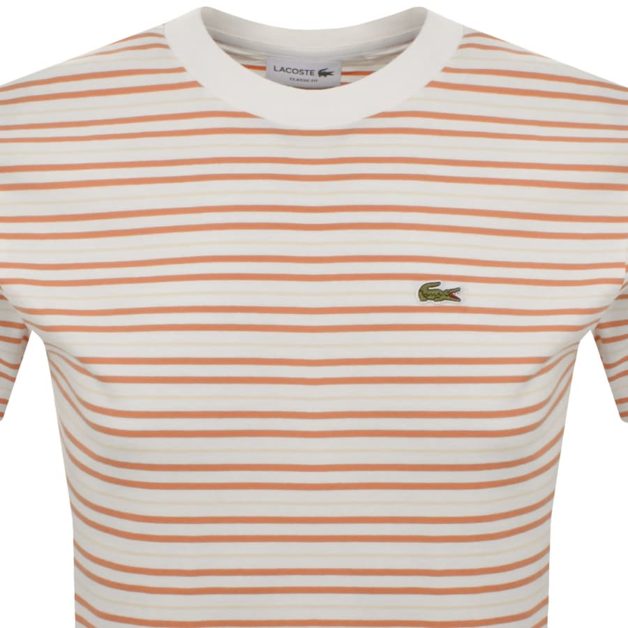 Image number 2 for Lacoste Stripe T Shirt Orange