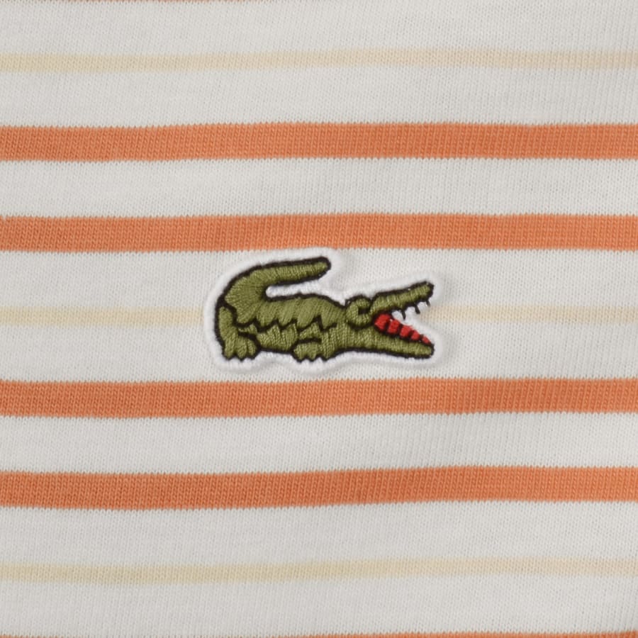 Image number 3 for Lacoste Stripe T Shirt Orange