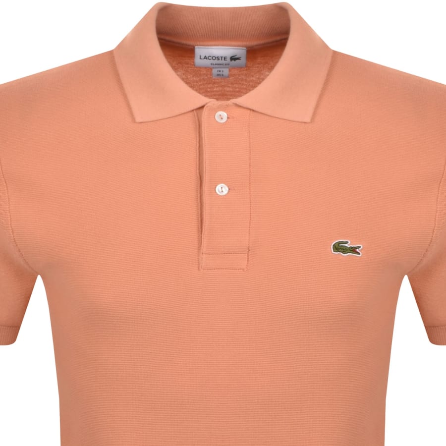 Image number 2 for Lacoste Knit Polo Shirt Coral Orange