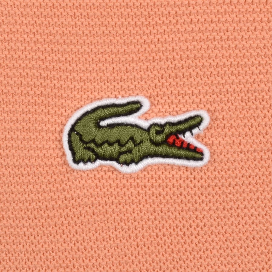 Image number 3 for Lacoste Knit Polo Shirt Coral Orange