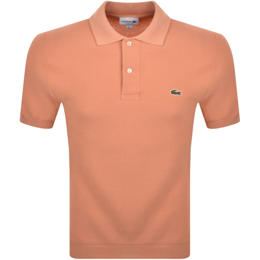 Image number 1 for Lacoste Knit Polo Shirt Coral Orange