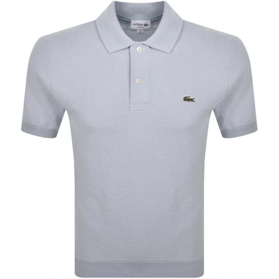 Image number 1 for Lacoste Knit Polo Shirt Light Blue