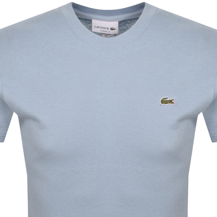 Image number 2 for Lacoste Crew Neck Pique T Shirt Light Blue