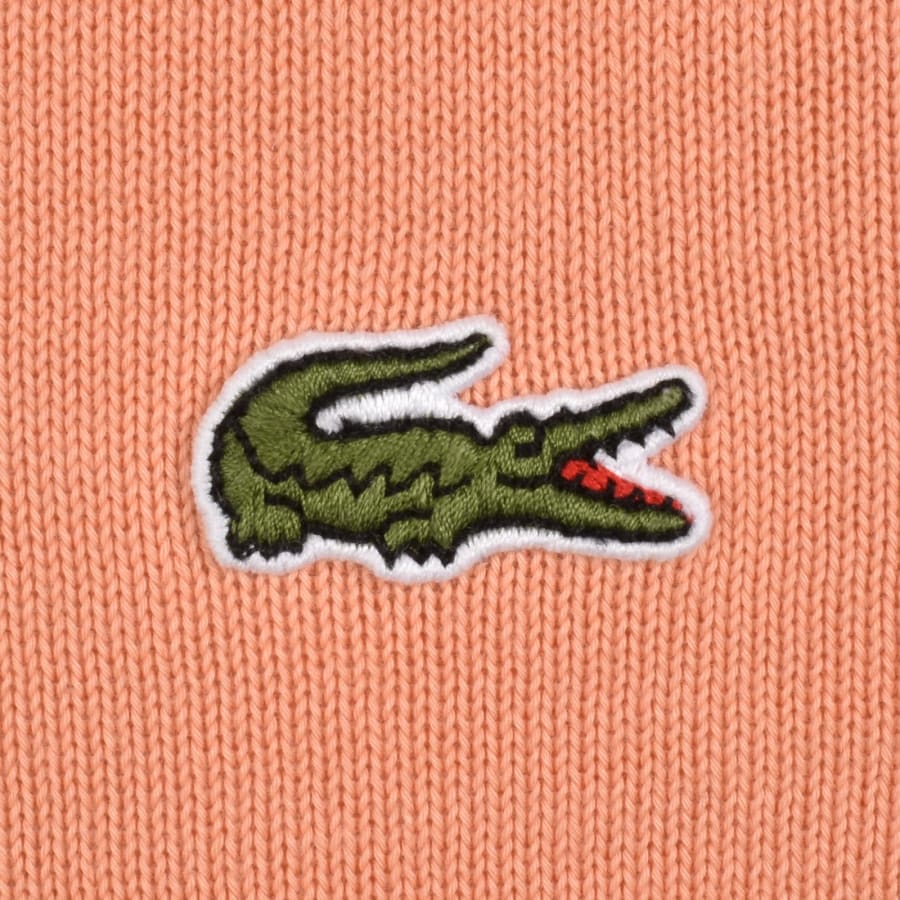 Image number 3 for Lacoste Crew Neck Knit Jumper Coral Orange