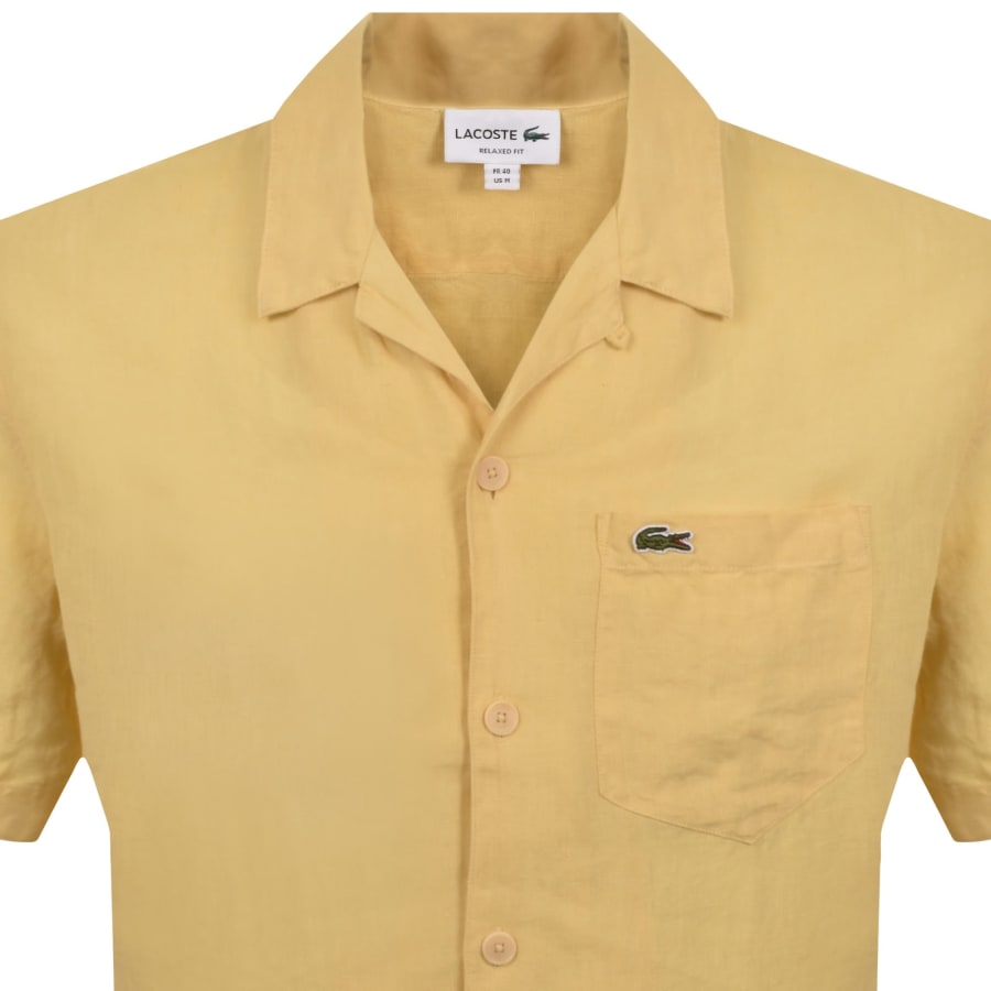Image number 2 for Lacoste Short Sleeved Chemise Shirt Yellow
