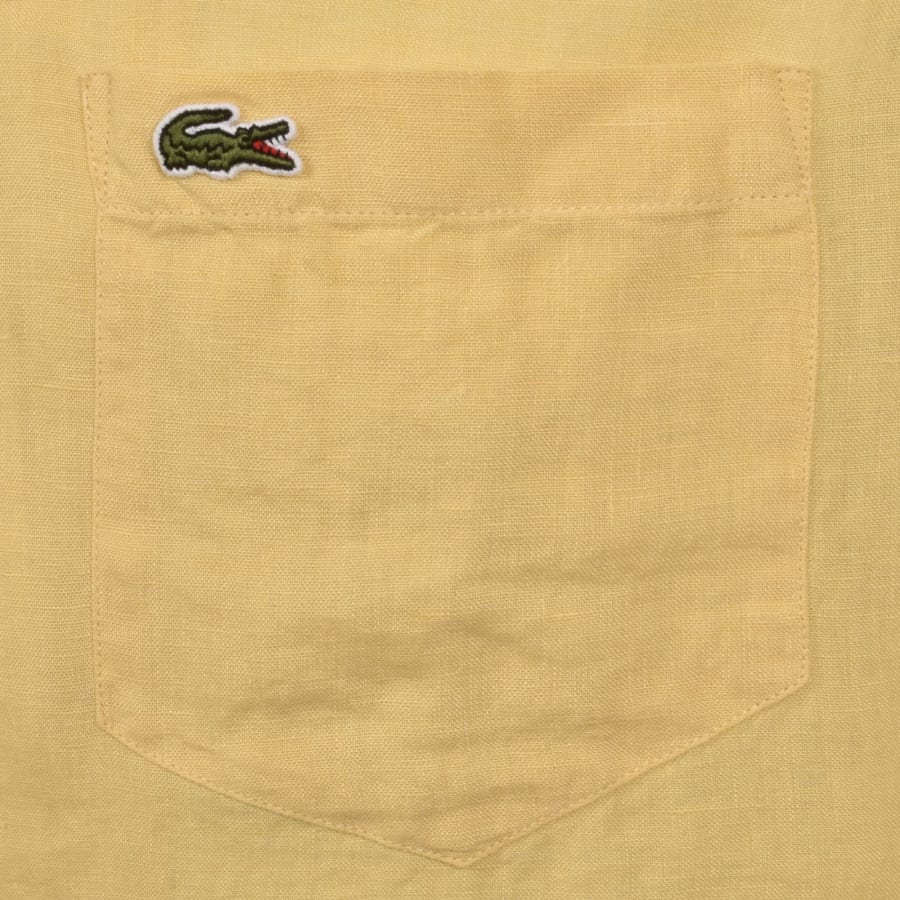 Image number 3 for Lacoste Short Sleeved Chemise Shirt Yellow
