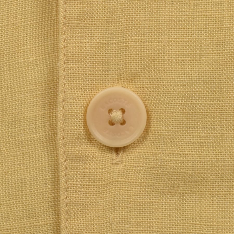 Image number 4 for Lacoste Short Sleeved Chemise Shirt Yellow