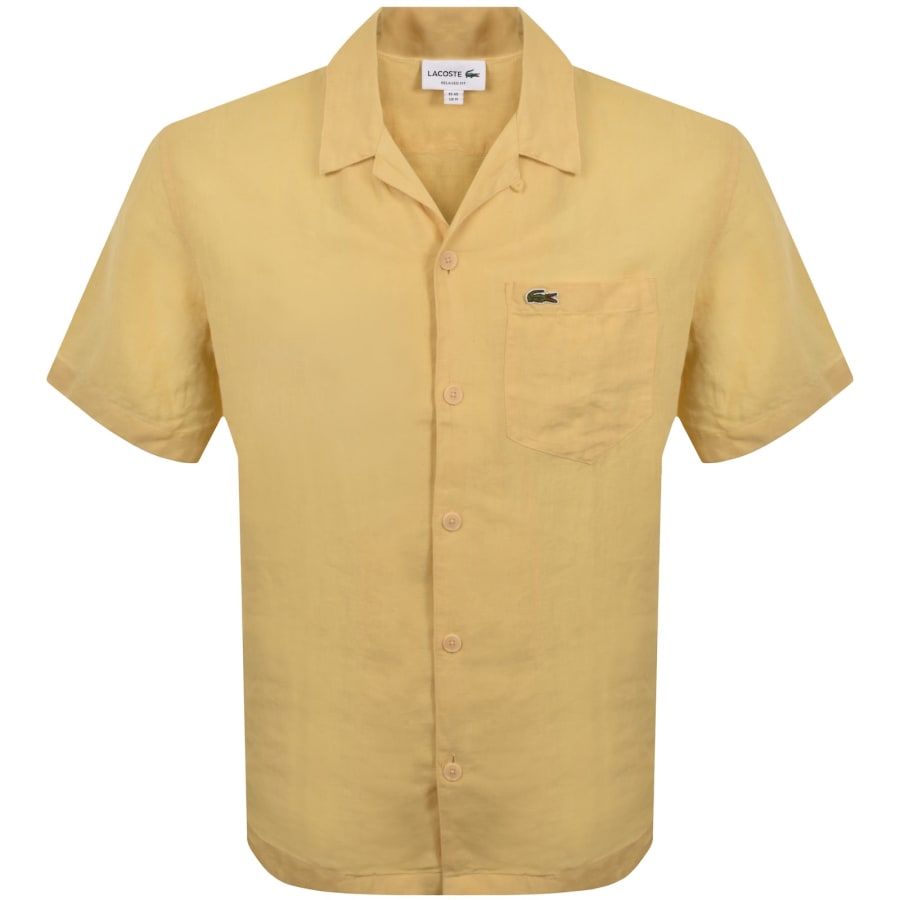 Image number 1 for Lacoste Short Sleeved Chemise Shirt Yellow