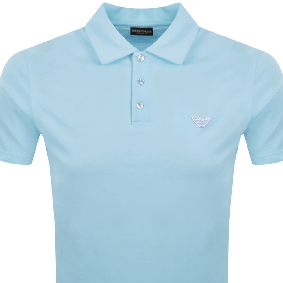 Image number 2 for Emporio Armani Short Sleeved Polo T Shirt Blue