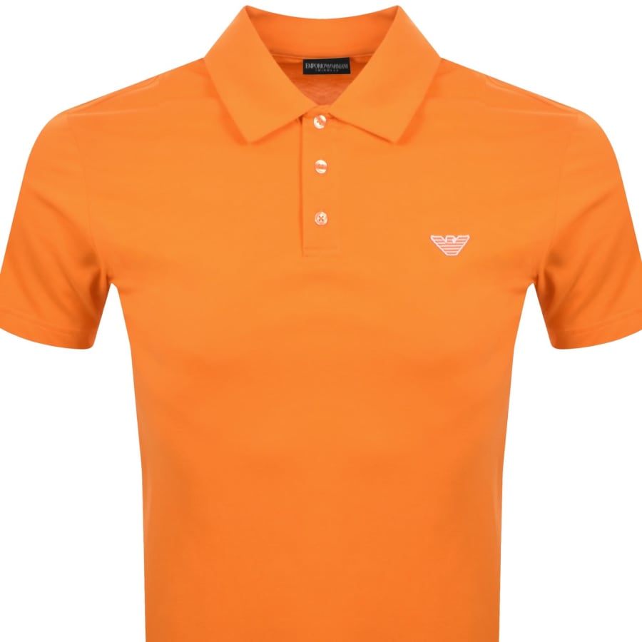 Image number 2 for Emporio Armani Short Sleeved Polo T Shirt Orange