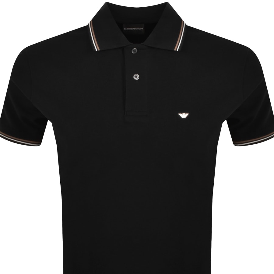 Image number 2 for Emporio Armani Short Sleeved Polo T Shirt Black