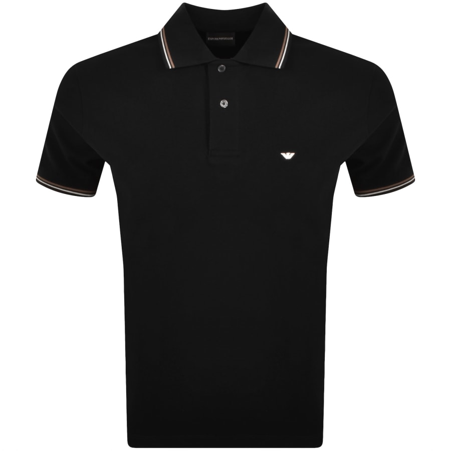 Image number 1 for Emporio Armani Short Sleeved Polo T Shirt Black