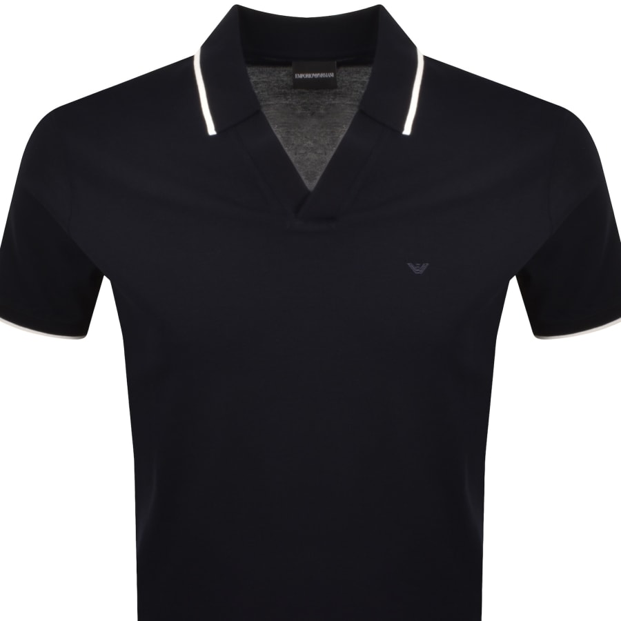 Image number 2 for Emporio Armani Short Sleeved Polo T Shirt Navy