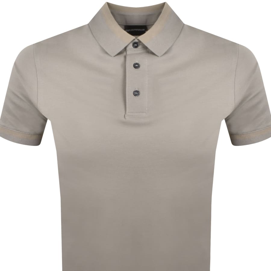 Image number 3 for Emporio Armani Short Sleeved Polo T Shirt Grey