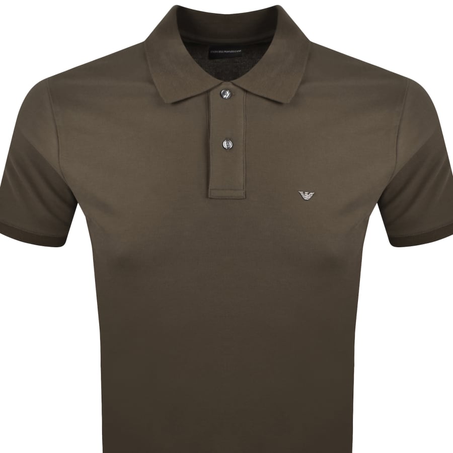 Image number 2 for Emporio Armani Short Sleeved Polo T Shirt Brown