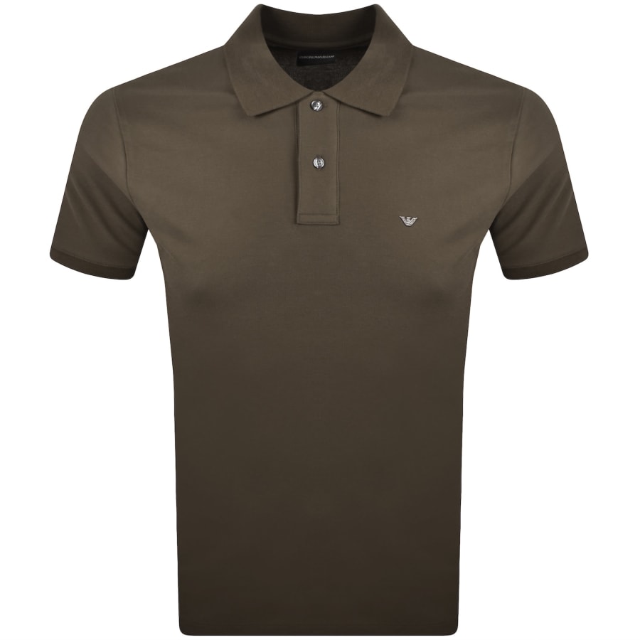 Image number 1 for Emporio Armani Short Sleeved Polo T Shirt Brown