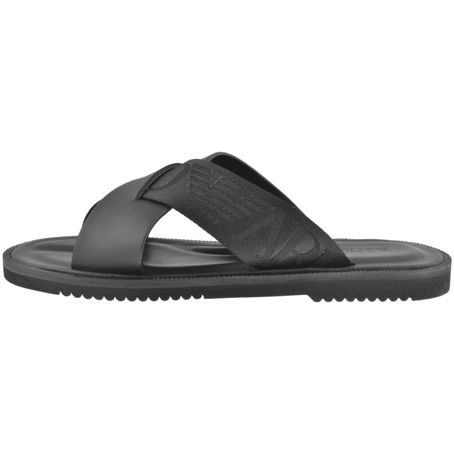 Image number 2 for Emporio Armani Leather Sandals Black