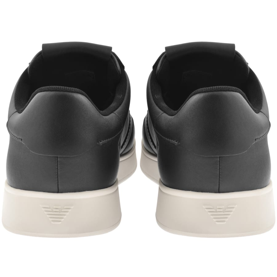 Image number 2 for Emporio Armani Leather Trainers Black