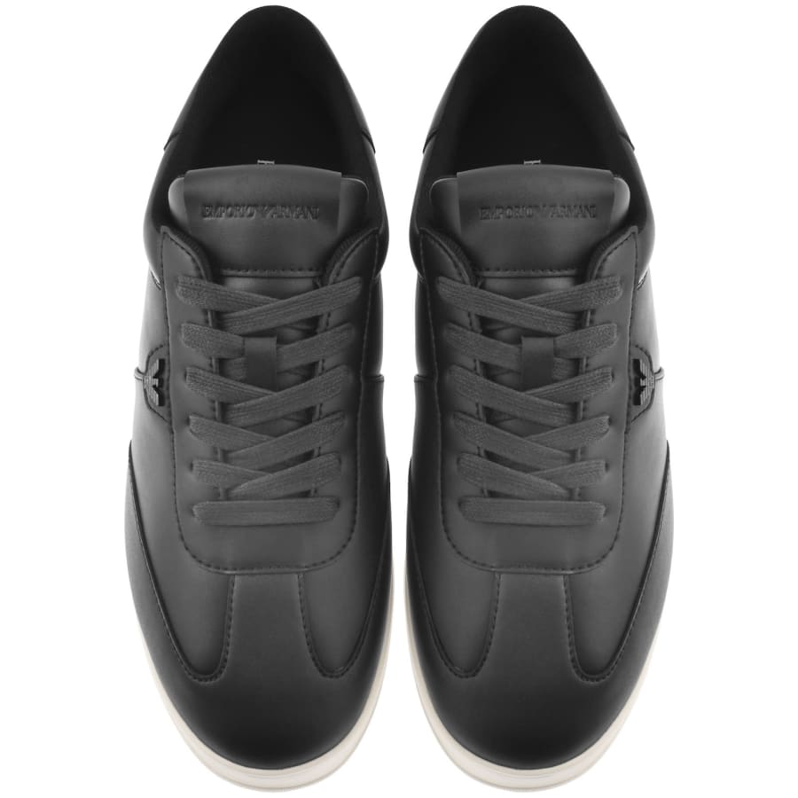 Image number 3 for Emporio Armani Leather Trainers Black
