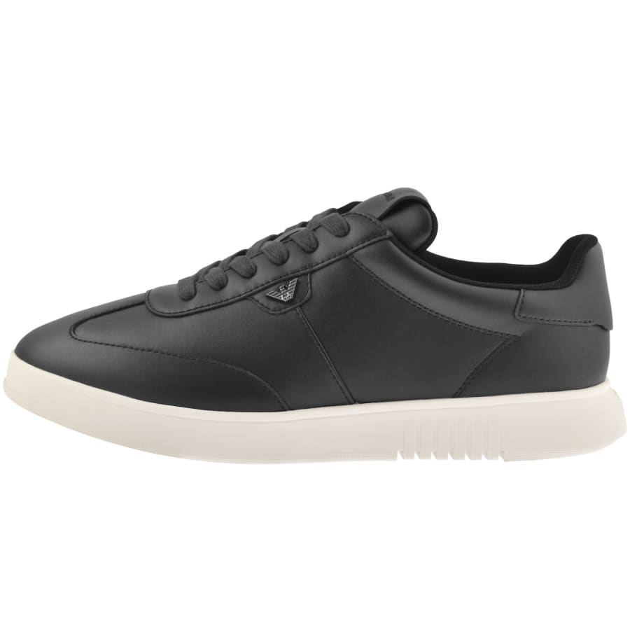 Image number 1 for Emporio Armani Leather Trainers Black
